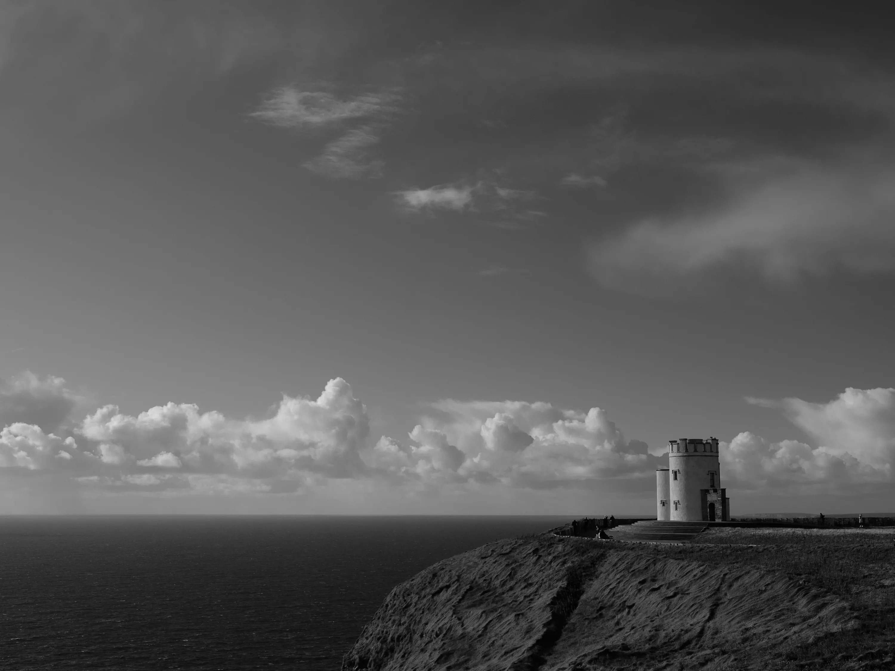 Looking west from the Cliffs of Moher in Ireland