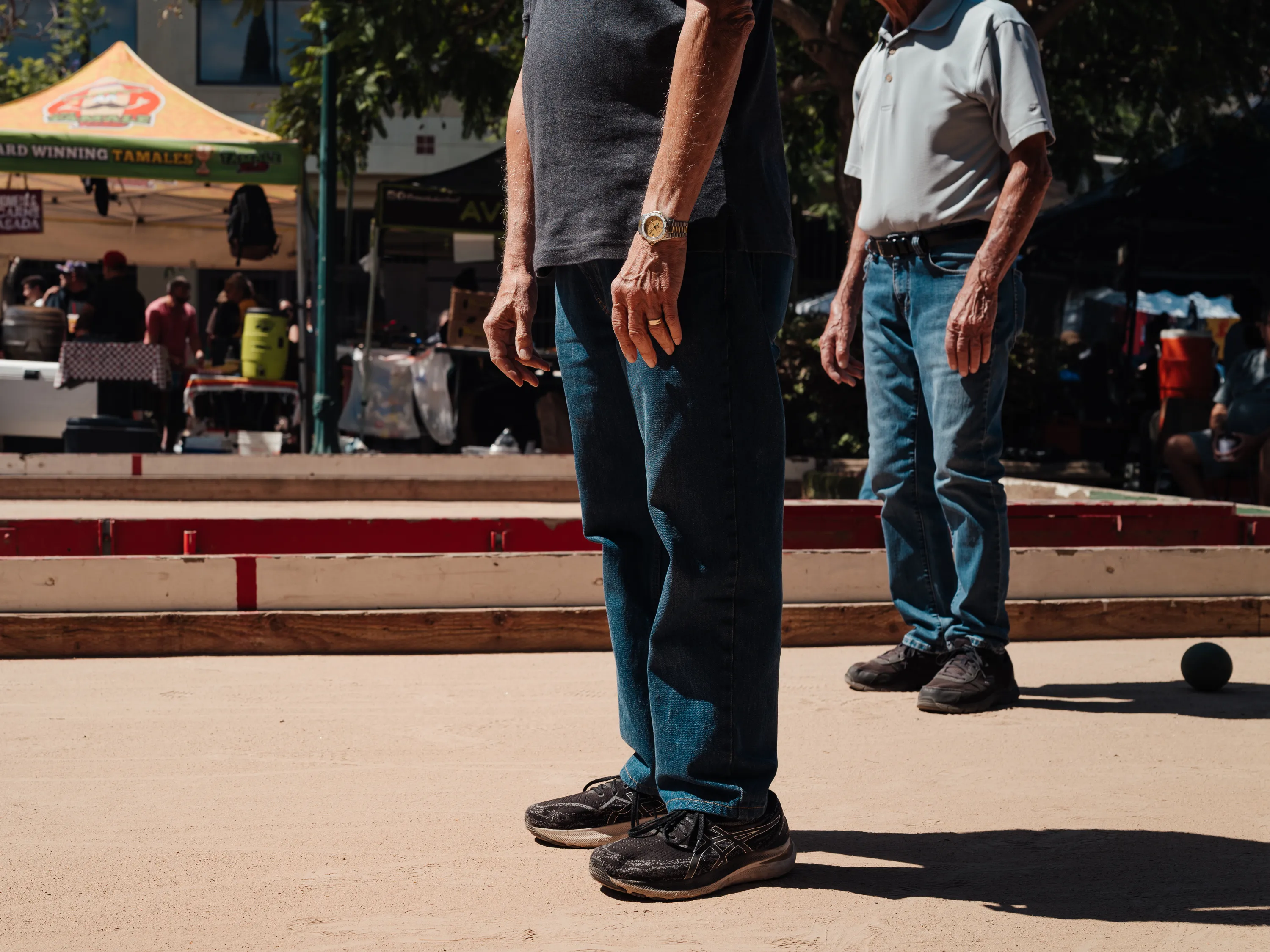 From a series taken of some old Sicilian men with a bocce ball league in San Diego's Little Italy